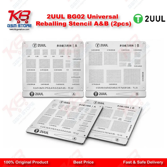 2UUL BG02 Universal Reballing Stencil A&B (2pcs)