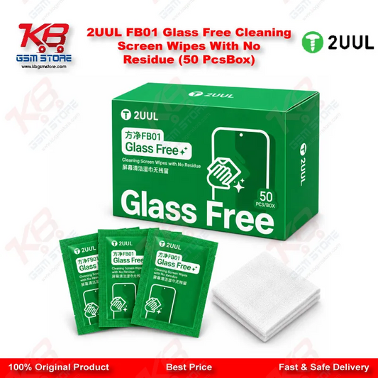 2UUL FB01 Glass Free Cleaning Screen Wipes With No Residue (50 PcsBox)