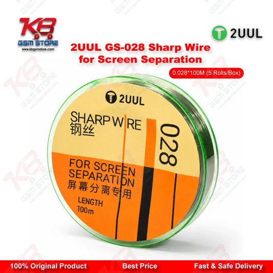 2UUL GS-028 Diamond Sharp Wire for Screen Separation 0.028mm x 100M (5 Rolls/Box)