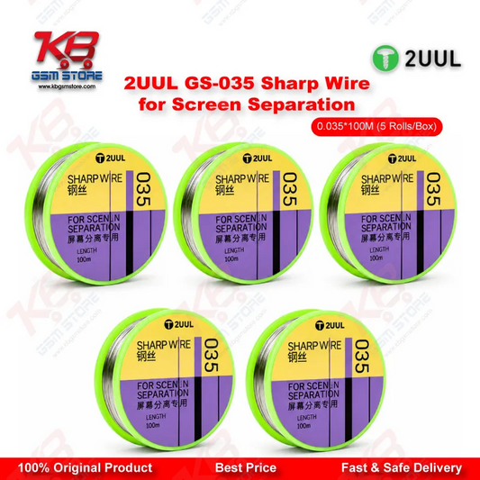2UUL GS-035 Sharp Wire for Screen Separation 0.035mm x 100M (5 Rolls/Box)