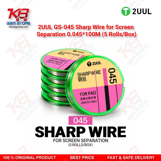 2UUL GS-045 Sharp Wire for Screen Separation 0.045mm x 100M (5 Rolls/Box)