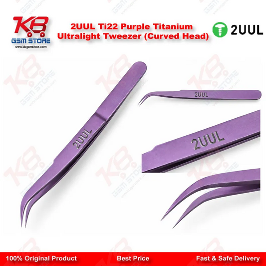2UUL Ti22 Purple Titanium Ultralight Tweezer (Curved Head)