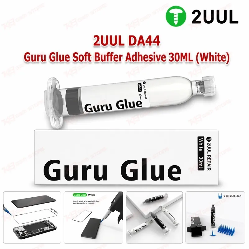 2UUL DA44 Guru Glue Soft Buffer Adhesive 30ML (White)
