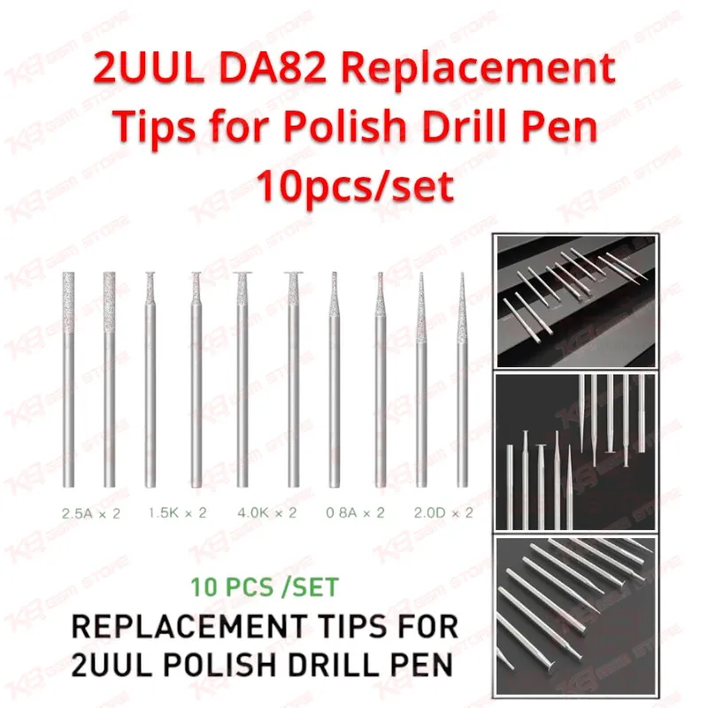 2UUL DA82 Replacement Tips for Polish Drill Pen 10pcs/set