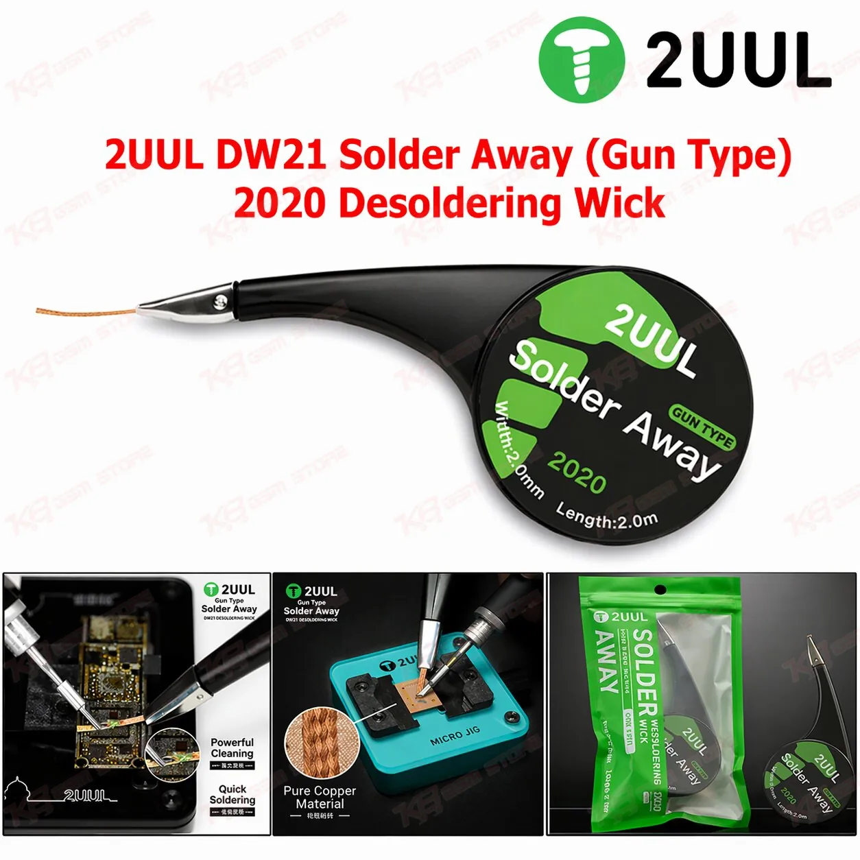 2UUL DW21 Solder Away (Gun Type) 2020 Desoldering Wick