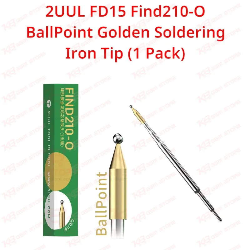 2UUL FD15 Find210-O BallPoint Golden Soldering Iron Tip (1 Pack)