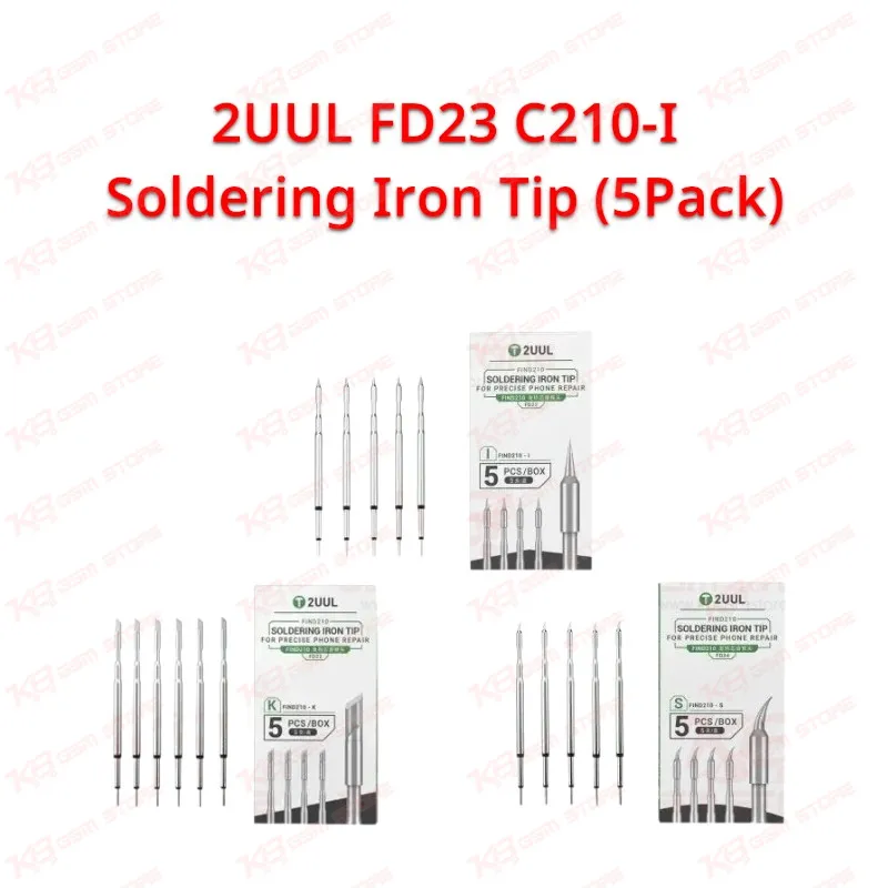 2UUL FD23 C210-I Soldering Iron Tip (5 Pack)