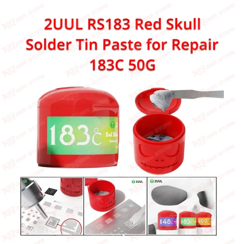 2UUL RS183 Red Skull Solder Tin Paste for Repair 183C 50G