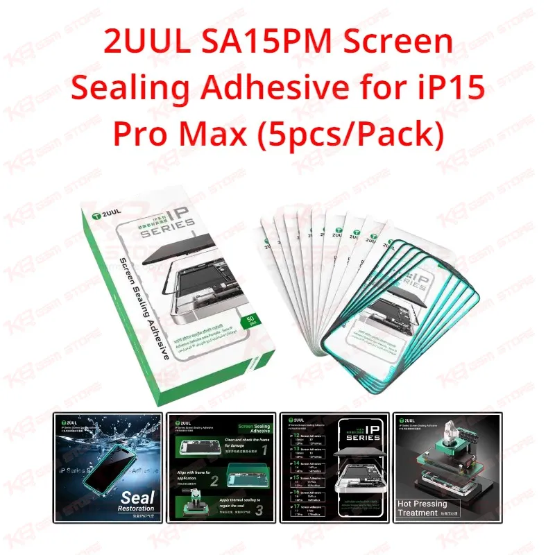 2UUL SA15PM Screen Sealing Adhesive for iP15 Pro Max (5pcs/Pack)