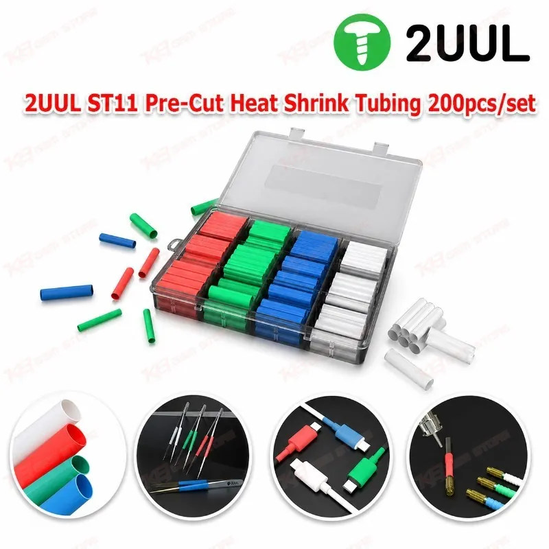 2UUL ST11 Pre-Cut Heat Shrink Tubing 200pcs set