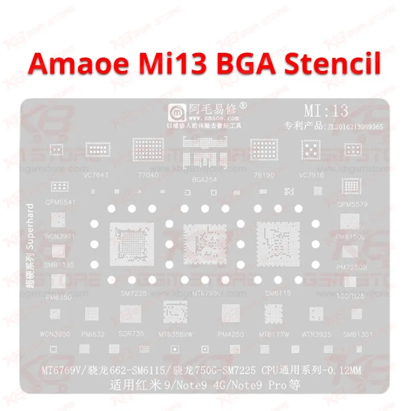 Amaoe Mi13 BGA Reballing Stencil