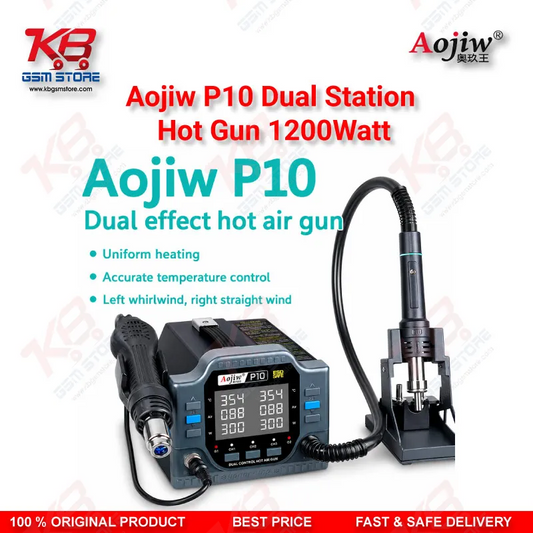 Aojiw P10 Dual Station Hot Air Rework Station 1200W – BGA IC Motherboard Repair Tool