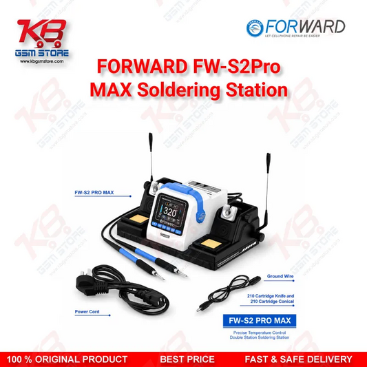 FORWARD FW-S2ProMax Double Station Soldering Iron Station – 400W Precise Temperature Control