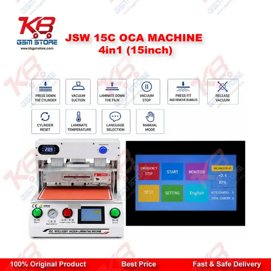 JSW-15C 15 Inch OCA Lamination Machine for Mobile Phone and Tablet Screens 4 in 1