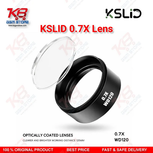 Kslid 0.7X WD120 Auxiliary Barlow Lens – 48mm Stereo Microscope Objective Lens