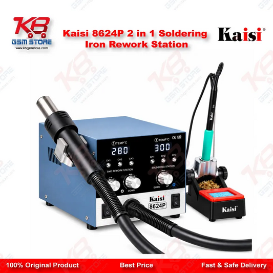 Kaisi 8624P 800W 2 in 1 Hot Air Gun & Soldering Iron Rework Station