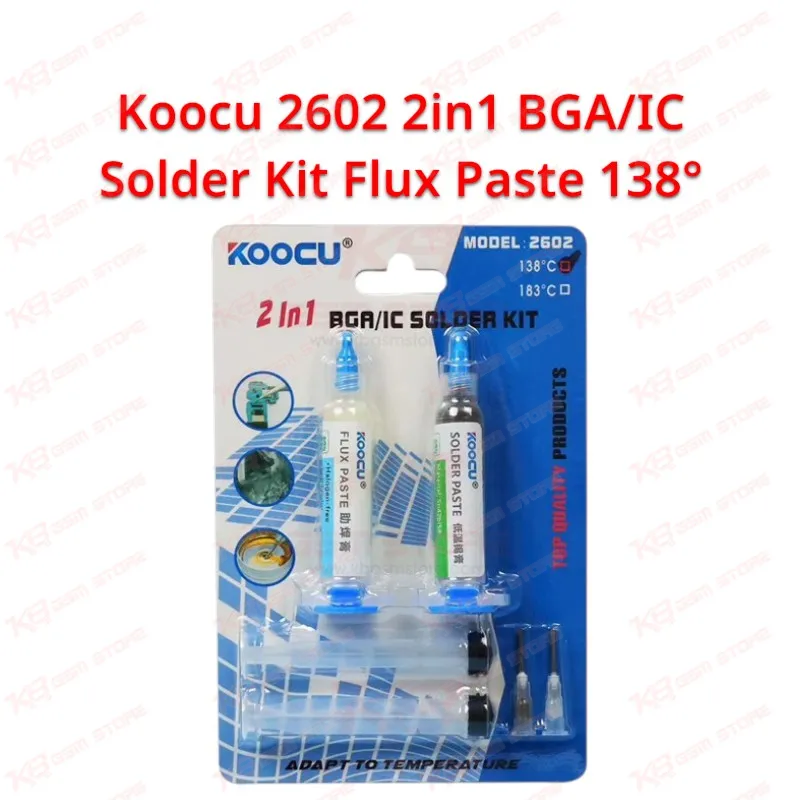 Koocu 2602 2in1 BGA/IC Solder Kit Flux Paste 138°