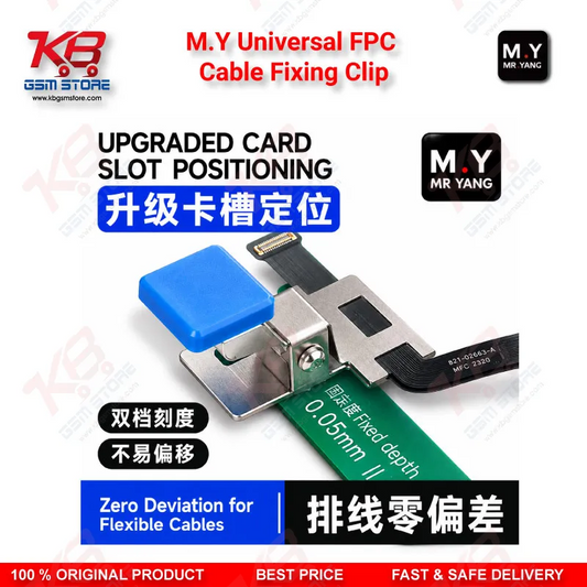M.Y Universal FPC Cable Fixing Clip – Metal Flex Cable Holder with Two-Stop Positioning for Mobile Phone Screen IC & Motherboard Repair