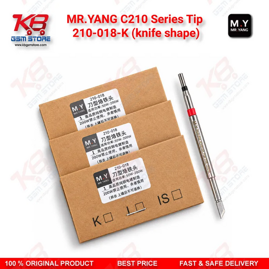 MR.YANG C210 Series Tip 210-018-K (knife shape) Soldering Iron Cartridge Tip for T210 and T26 Handles