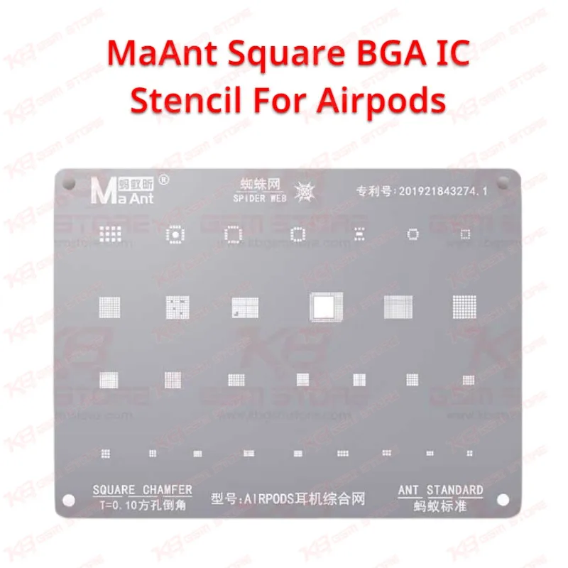 MaAnt Square BGA IC Stencil For Airpods