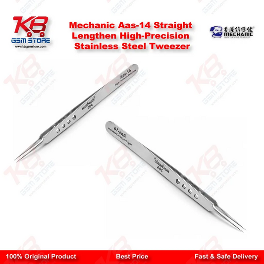 Mechanic Aas-14 Straight Lengthen High-Precision Stainless Steel Tweezer