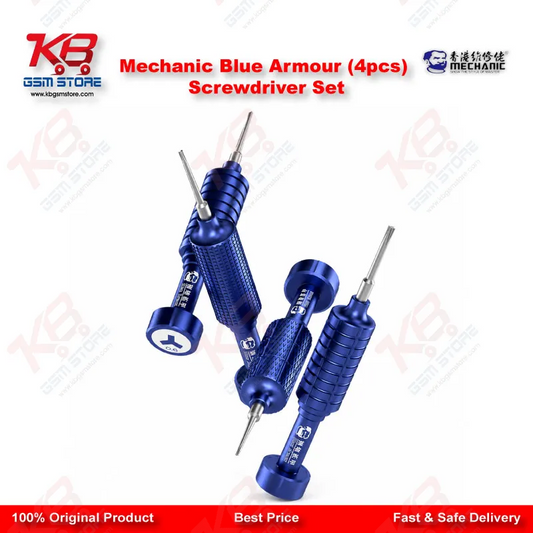 Product Title: Mechanic Blue Armor 4-in-1 Magnetic Precision Screwdriver Set for iPhone & Mobile Repair
