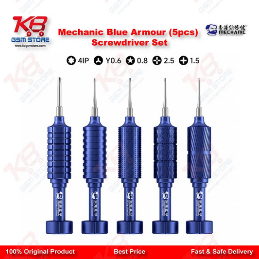 Product Title: Mechanic Blue Armor 5Pcs Magnetic Precision Screwdriver Set – Mobile Repair Tool Kit