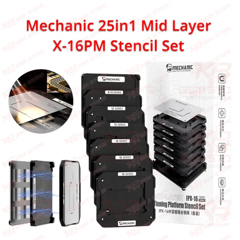 Mechanic 25in1 Mid Layer X-16PM Stencil Set