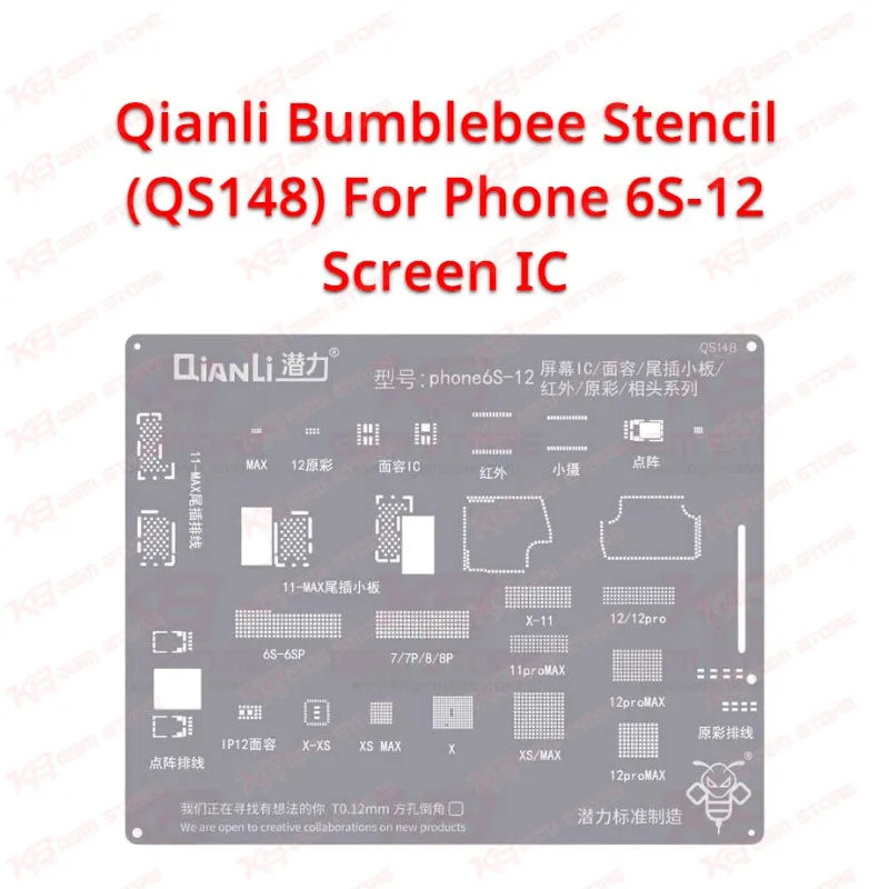 Qianli Bumblebee Stencil (QS148) For Phone 6S-12 Screen IC