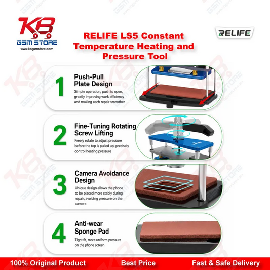 RELIFE LS5 Constant Temperature Heating and Pressure Tool for Back Cover and Middle Frame Restoration
