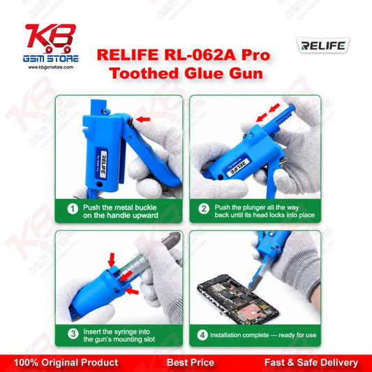 RELIFE RL-062A Pro Toothed Glue Gun – 10CC Manual Solder Paste & Flux Dispenser
