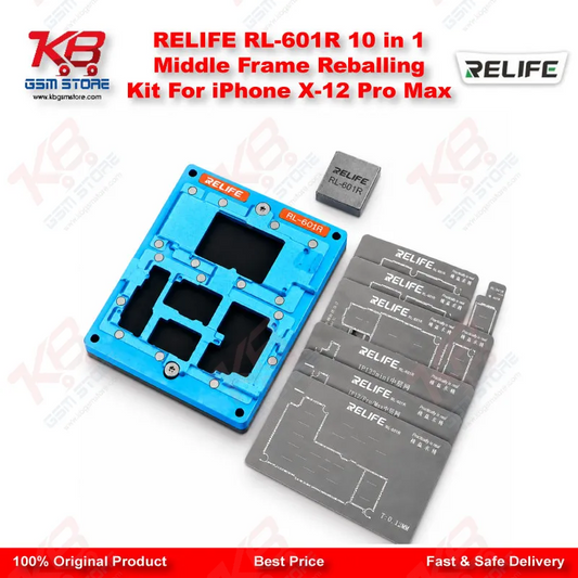 RELIFE RL-601R 10 in 1 Middle Frame Reballing Kit For iPhone X-12 Pro Max