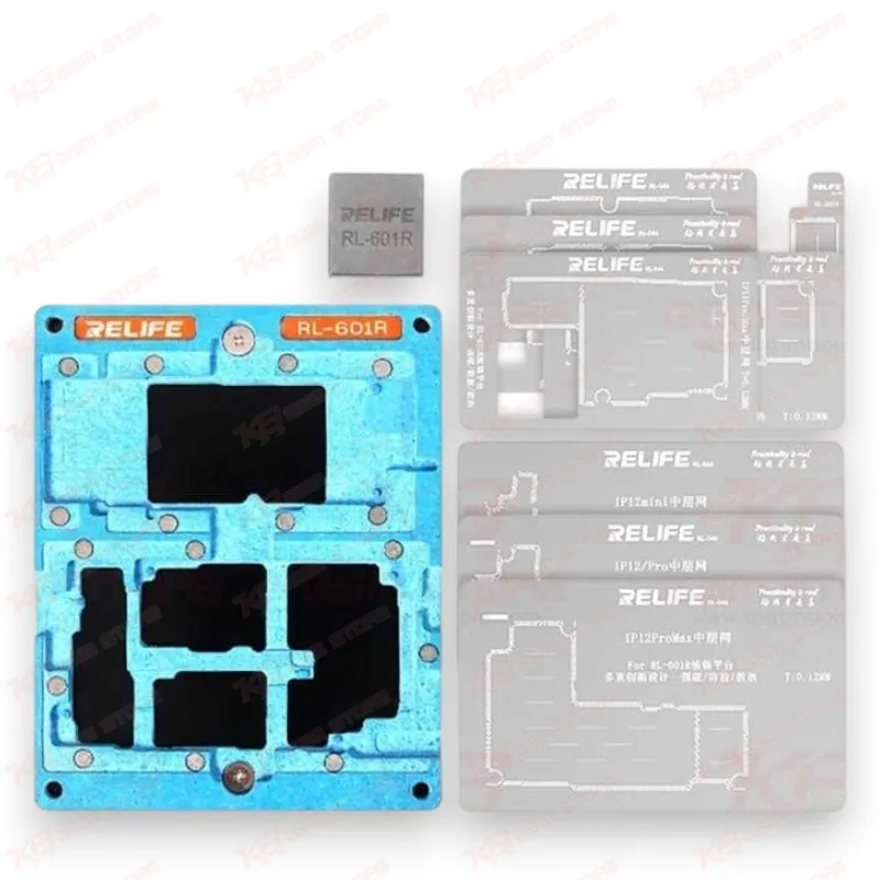 RELIFE RL-601R 10 in 1 Middle Frame Reballing Kit For iPhone X-12 Pro Max