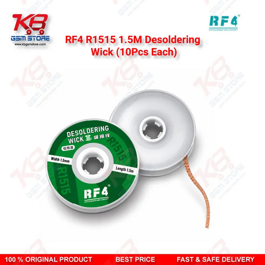 RF4 R1515 1.5M Desoldering Wick (10Pcs Each) – Low-Residue Copper Solder Braid for Mobile PCB & BGA IC Repair