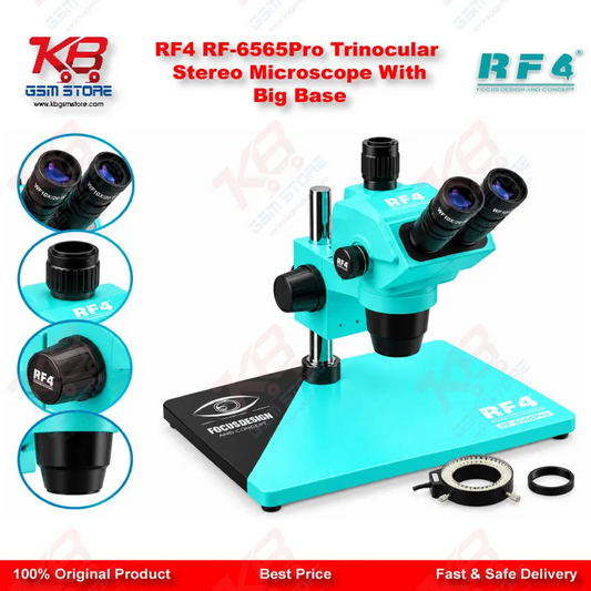 RF4 RF-6565Pro Trinocular Stereo Microscope With Big Base