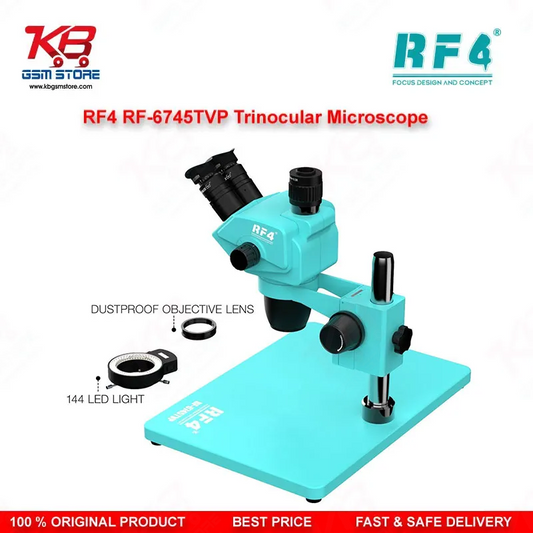 RF4 RF6745TVP 6.7X-45X Synchronous Zoom Trinocular Stereo Microscope with Aluminum Alloy Big Base