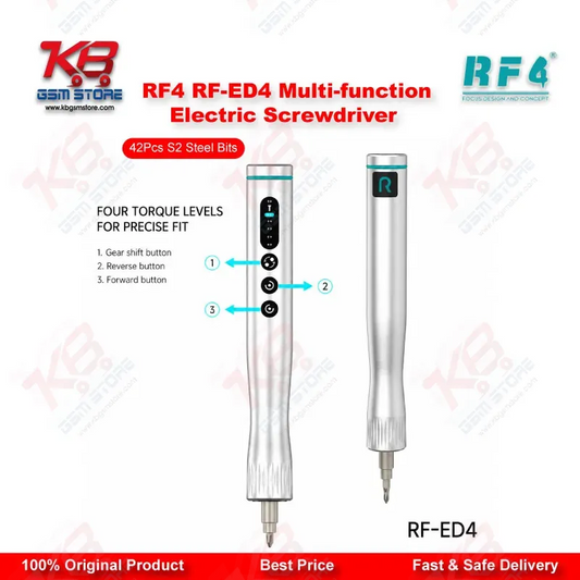 RF4 RF-ED4 Multi-function Electric Screwdriver Set with 42Pcs S2 Steel Bits – 4-Speed Adjustable, Type-C Charging