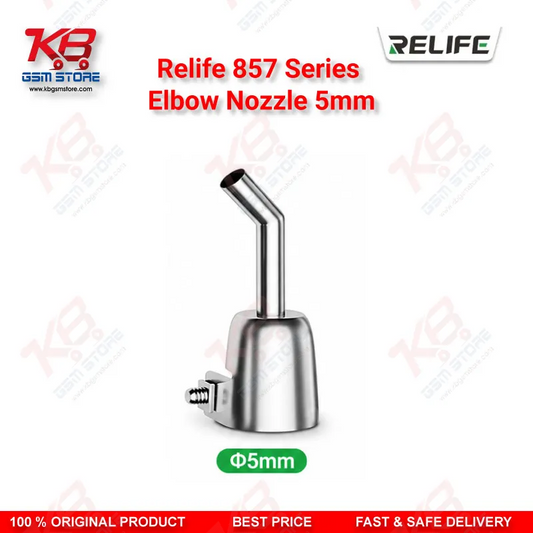 RELIFE 857 Series Elbow Nozzle 5mm – 45° Bent Hot Air Nozzle for BGA Rework