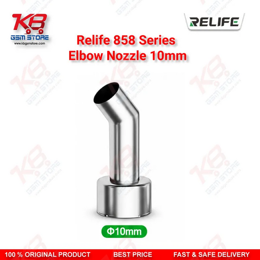 Relife 858 Series Elbow Nozzle 10mm – 45° Bent Hot Air Rework Nozzle