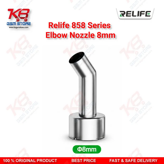 RELIFE 858 Series 45° Elbow Nozzle 8mm – Hot Air Rework Station Nozzle