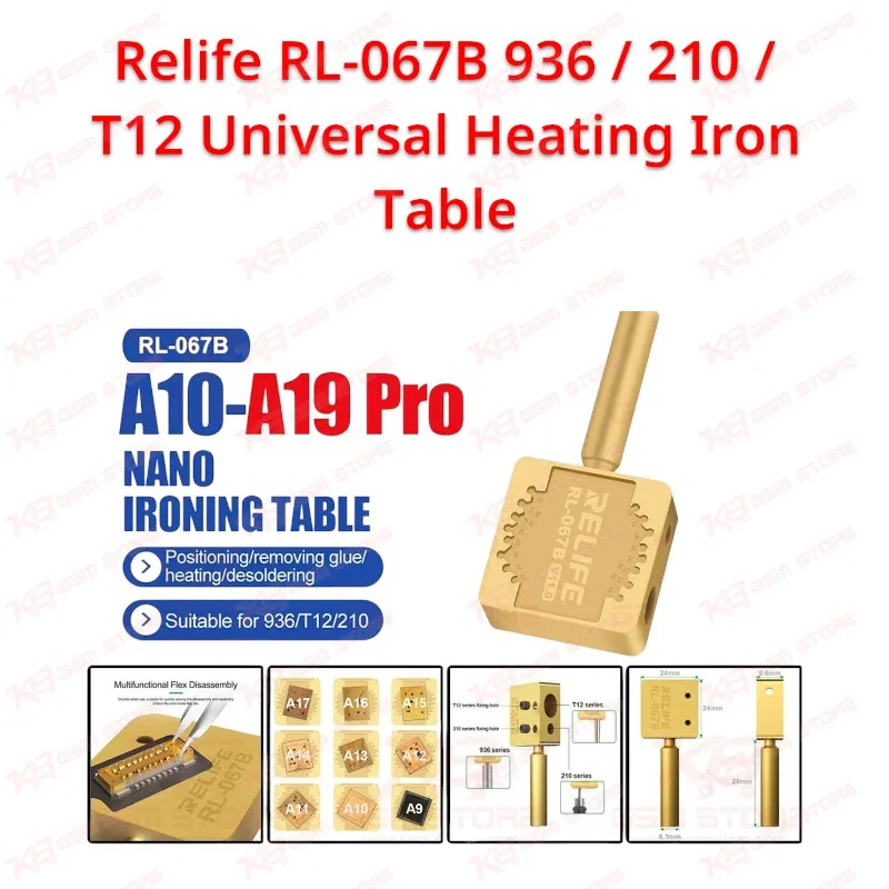 Relife RL-067B 936 / 210 / T12 Universal Heating Iron Table