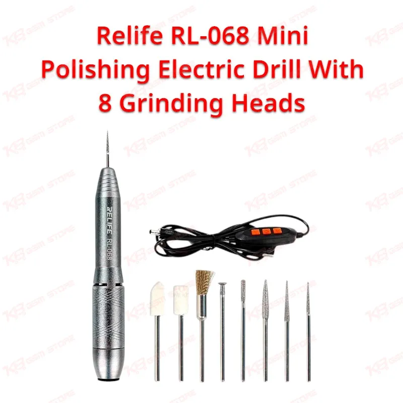 Relife RL-068 Mini Polishing Electric Drill With 8 Grinding Heads