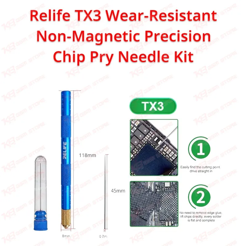 Relife TX3 Wear-Resistant Non-Magnetic Precision Chip Pry Needle Kit