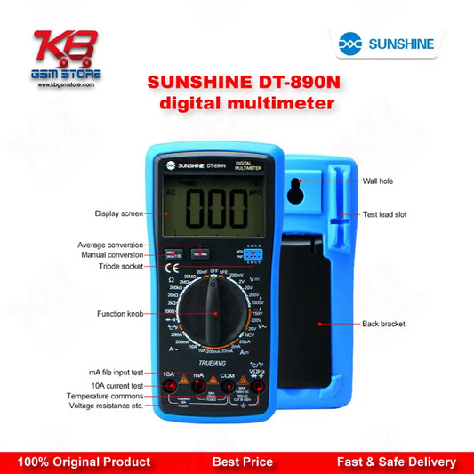 SUNSHINE DT-890N Auto Digital Multimeter with True RMS – Mobile Repair Diagnostic Tool