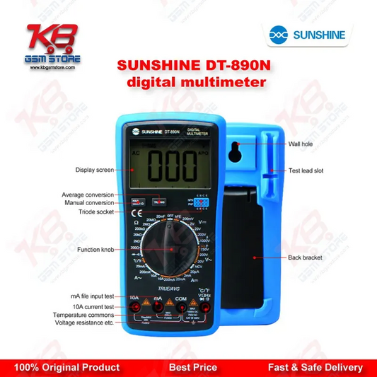 SUNSHINE DT-890N Auto Digital Multimeter with True RMS – Mobile Repair Diagnostic Tool