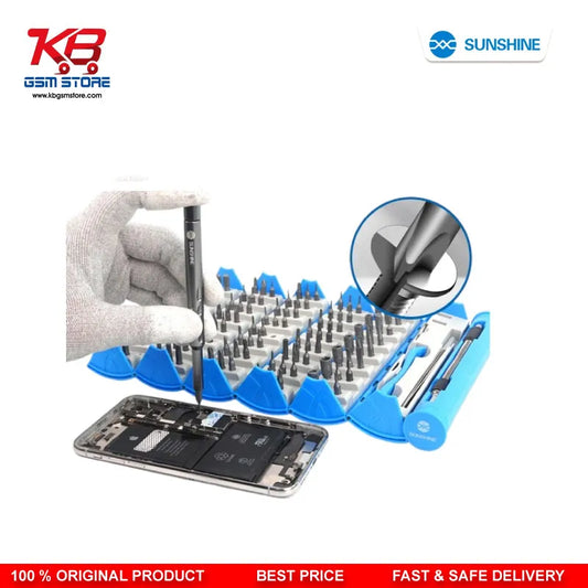 SUNSHINE SS-5120 128 in 1 Precision Screwdriver Set – S2 Alloy Steel Bits for Mobile Phone Repair