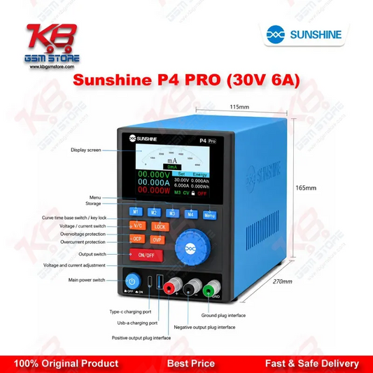 Sunshine P4 PRO 30V 6A Smart DC Regulated Power Supply for Mobile Repair