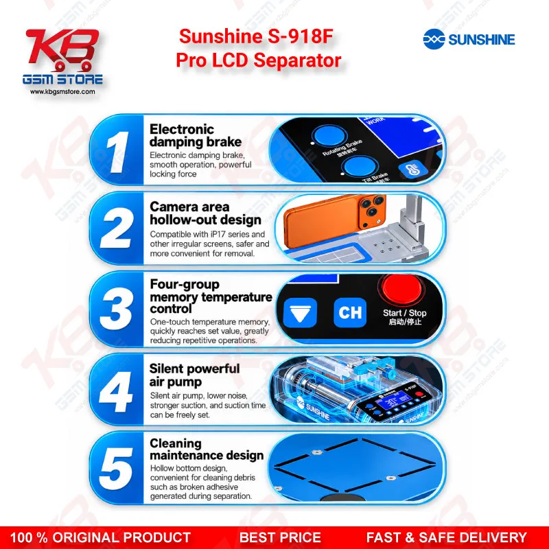 Sunshine S-918F Pro LCD Separator 360° Edge Screen Machine