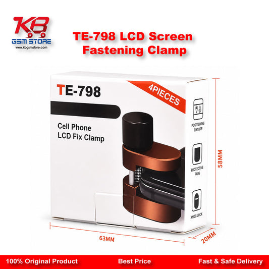 TE-798 LCD Screen Fastening Clamp – Adjustable Metal Fixture for Mobile & Tablet Repair (4Pcs Set)