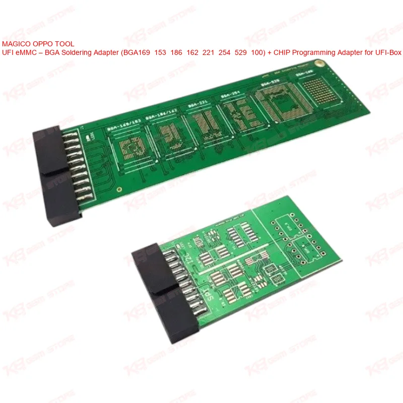 UFI eMMC – BGA Soldering Adapter (BGA169 153 186 162 221 254 529 100) + CHIP Programming Adapter for UFI-Box